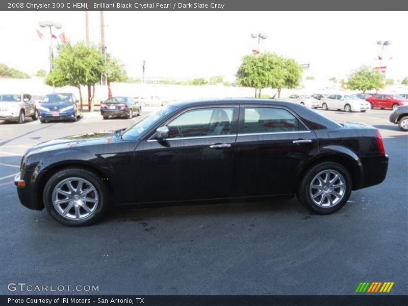 Brilliant Black Crystal Pearl / Dark Slate Gray 2008 Chrysler 300 C HEMI