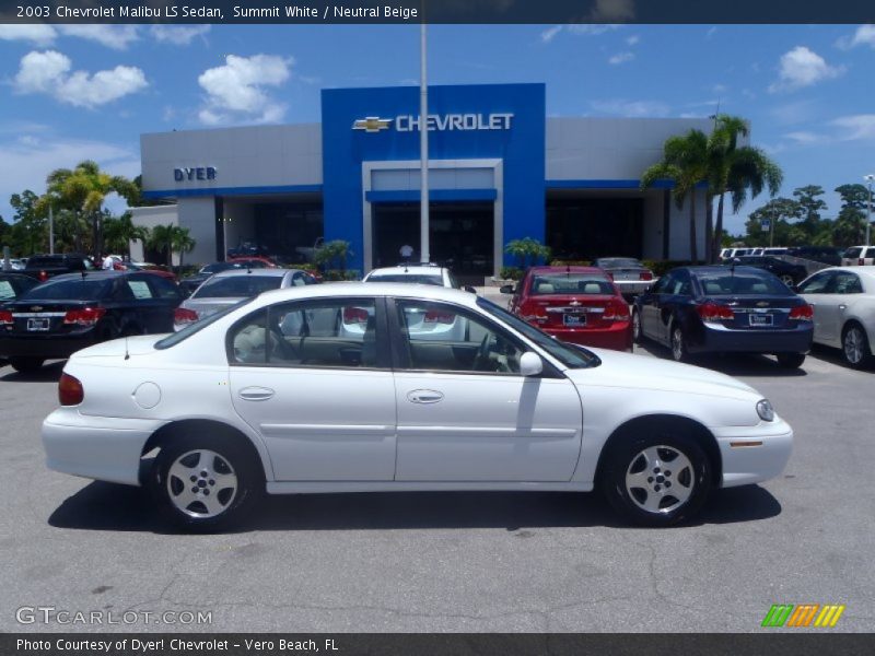 Summit White / Neutral Beige 2003 Chevrolet Malibu LS Sedan