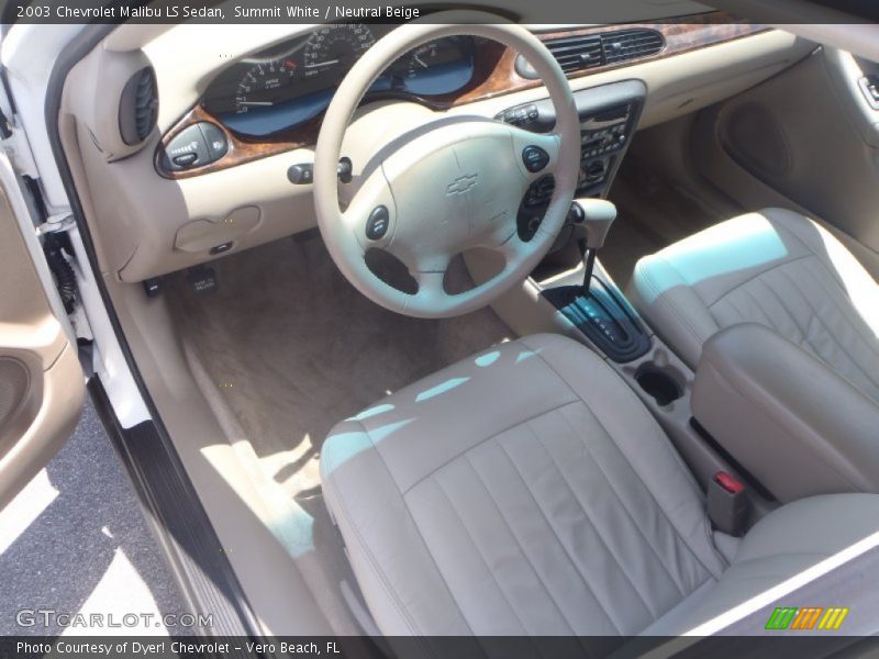 Summit White / Neutral Beige 2003 Chevrolet Malibu LS Sedan