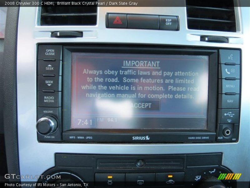 Brilliant Black Crystal Pearl / Dark Slate Gray 2008 Chrysler 300 C HEMI