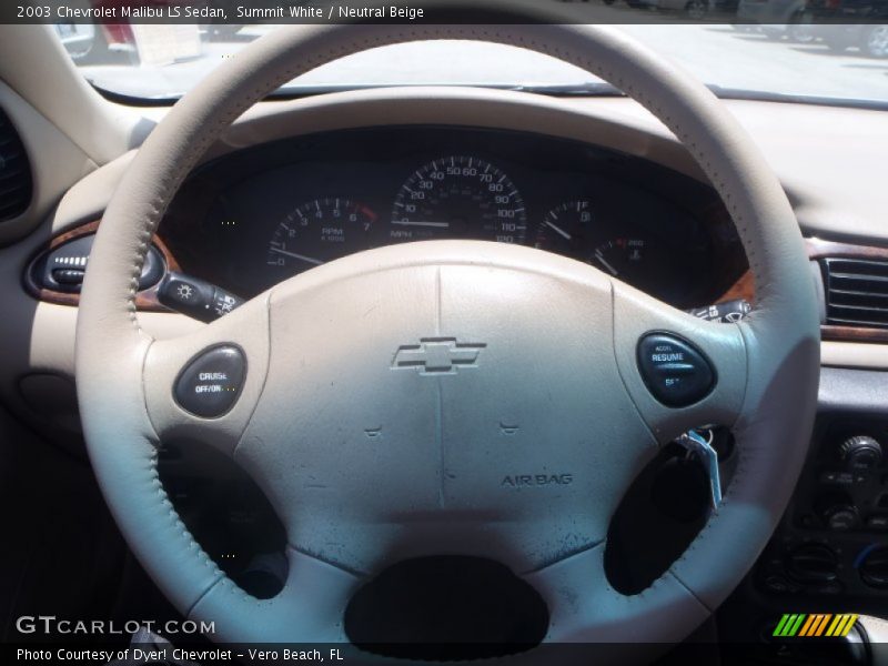 Summit White / Neutral Beige 2003 Chevrolet Malibu LS Sedan