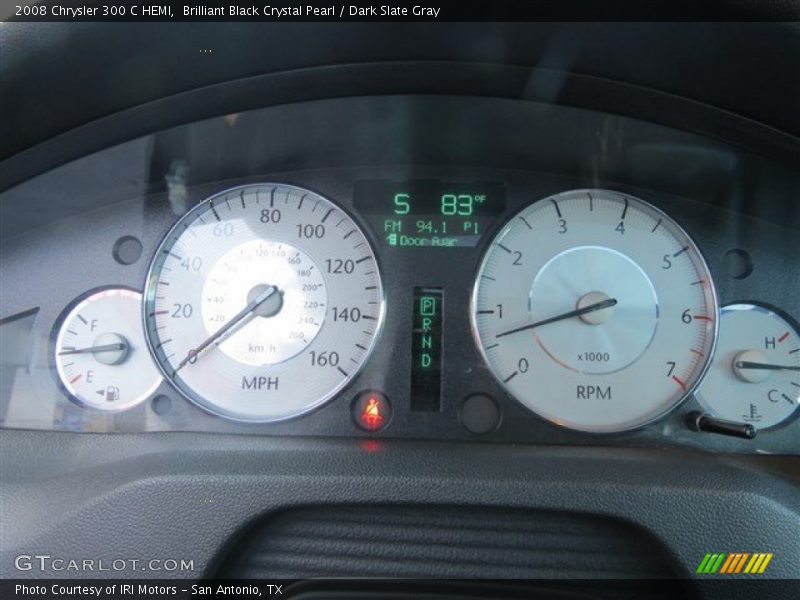 Brilliant Black Crystal Pearl / Dark Slate Gray 2008 Chrysler 300 C HEMI