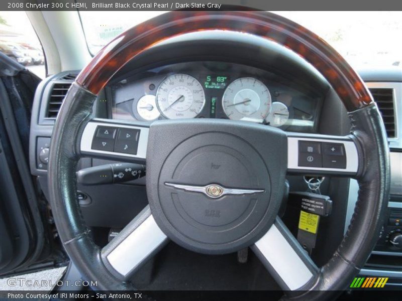 Brilliant Black Crystal Pearl / Dark Slate Gray 2008 Chrysler 300 C HEMI