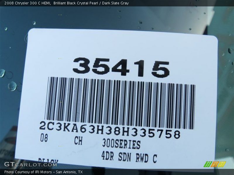 Brilliant Black Crystal Pearl / Dark Slate Gray 2008 Chrysler 300 C HEMI
