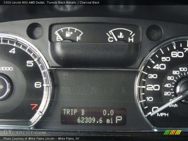 Tuxedo Black Metallic / Charcoal Black 2009 Lincoln MKS AWD Sedan