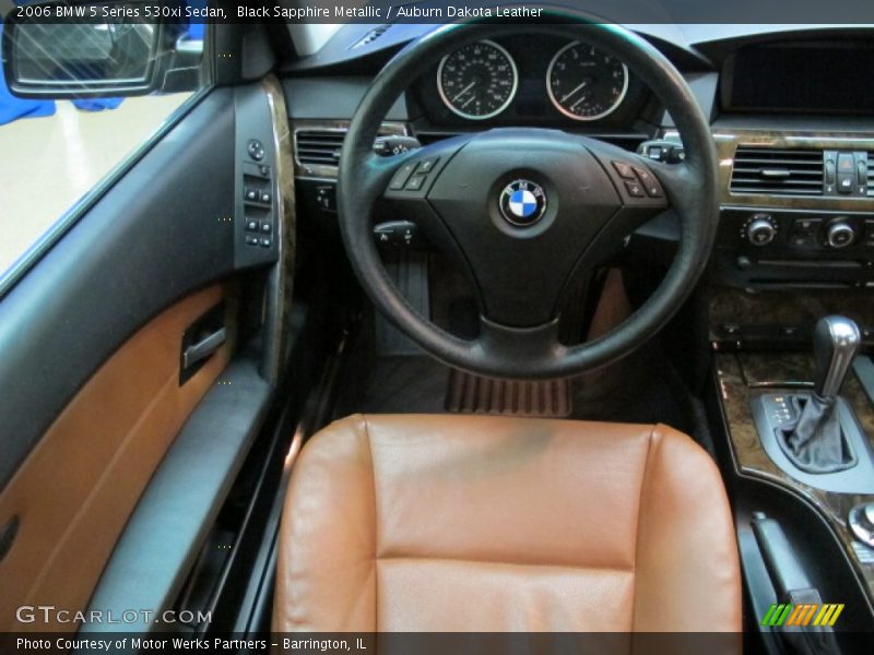 Black Sapphire Metallic / Auburn Dakota Leather 2006 BMW 5 Series 530xi Sedan