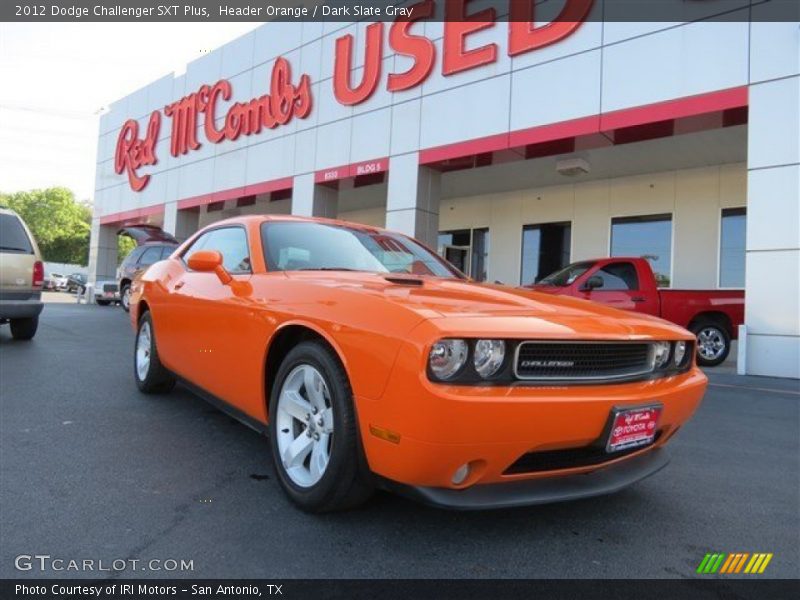 Header Orange / Dark Slate Gray 2012 Dodge Challenger SXT Plus