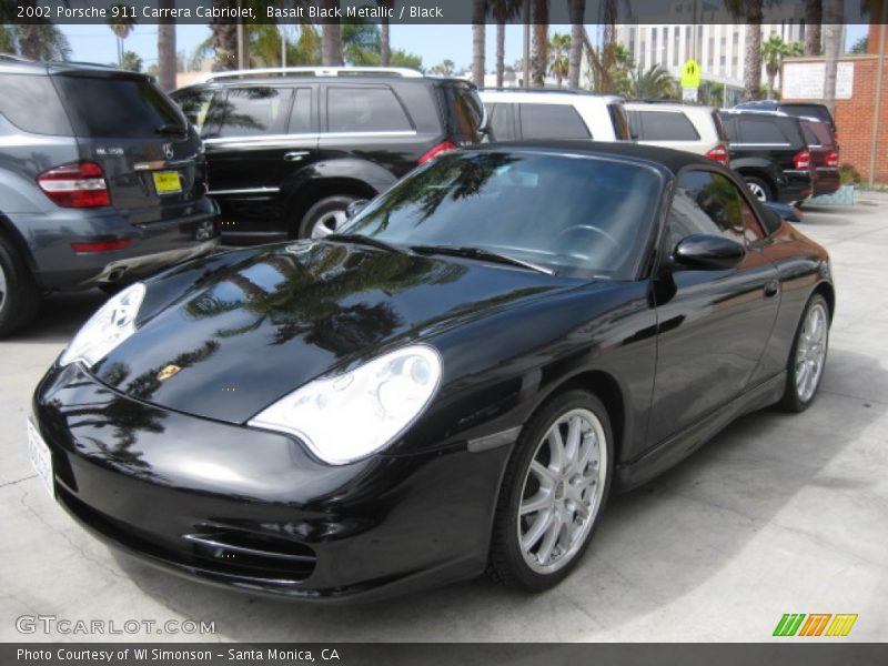 Basalt Black Metallic / Black 2002 Porsche 911 Carrera Cabriolet