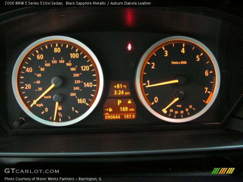 Black Sapphire Metallic / Auburn Dakota Leather 2006 BMW 5 Series 530xi Sedan