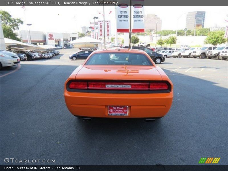 Header Orange / Dark Slate Gray 2012 Dodge Challenger SXT Plus