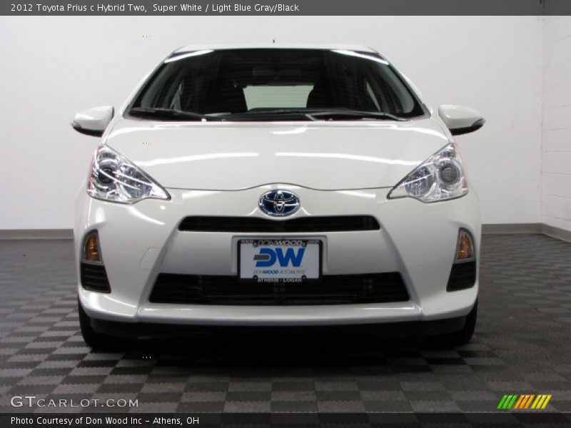 Super White / Light Blue Gray/Black 2012 Toyota Prius c Hybrid Two