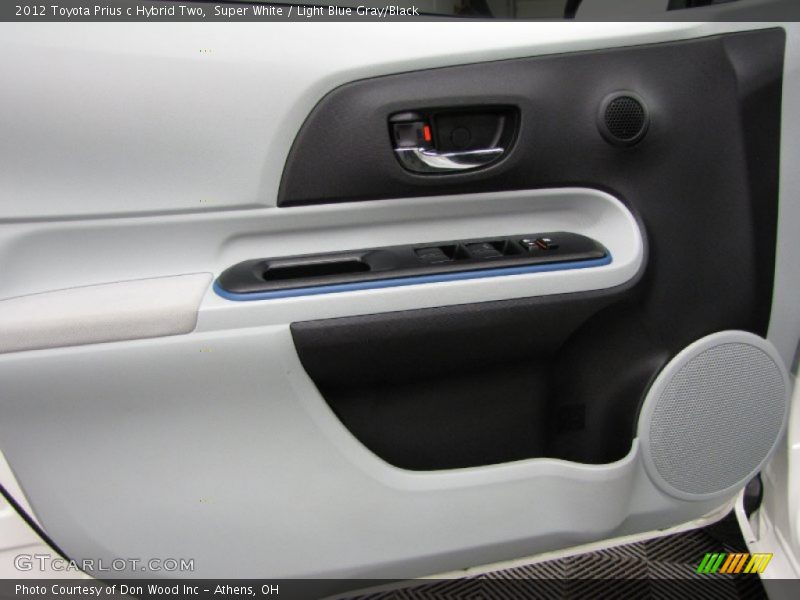Super White / Light Blue Gray/Black 2012 Toyota Prius c Hybrid Two