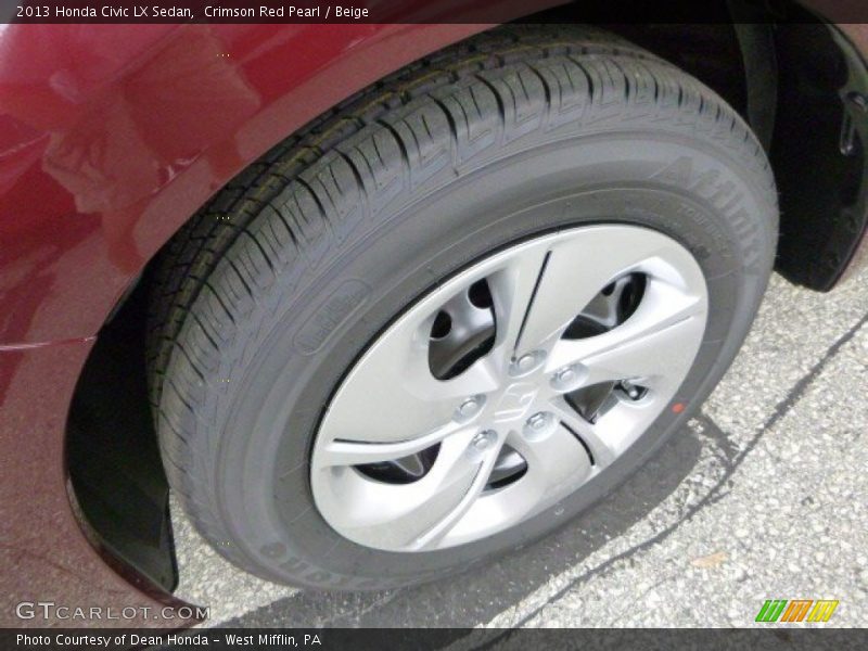 Crimson Red Pearl / Beige 2013 Honda Civic LX Sedan