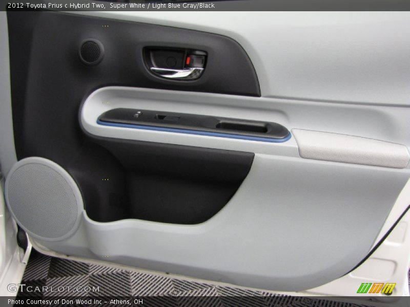 Super White / Light Blue Gray/Black 2012 Toyota Prius c Hybrid Two