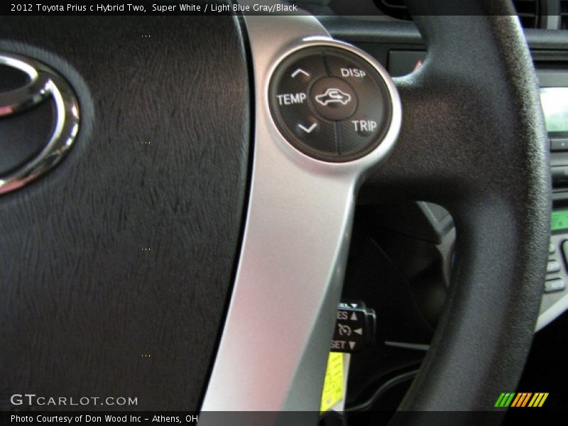 Super White / Light Blue Gray/Black 2012 Toyota Prius c Hybrid Two