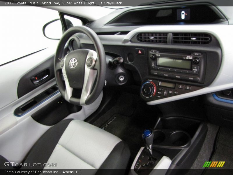 Super White / Light Blue Gray/Black 2012 Toyota Prius c Hybrid Two