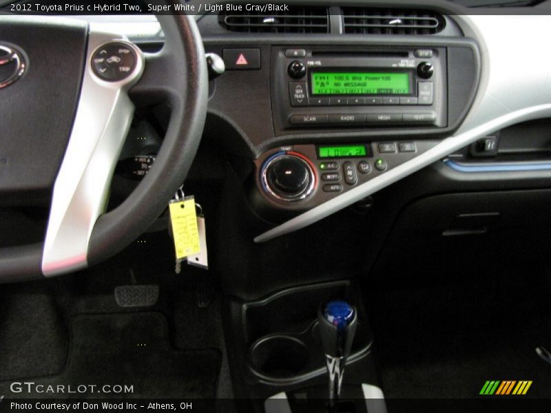 Super White / Light Blue Gray/Black 2012 Toyota Prius c Hybrid Two