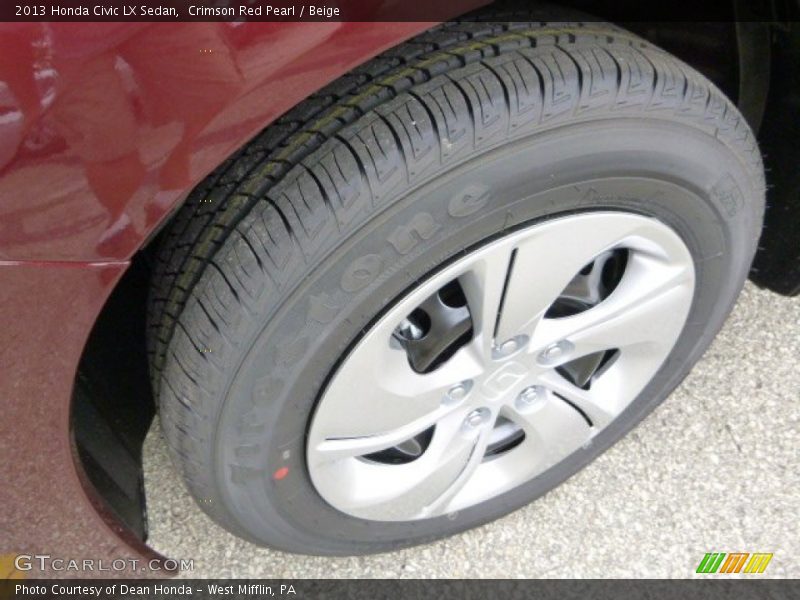 Crimson Red Pearl / Beige 2013 Honda Civic LX Sedan