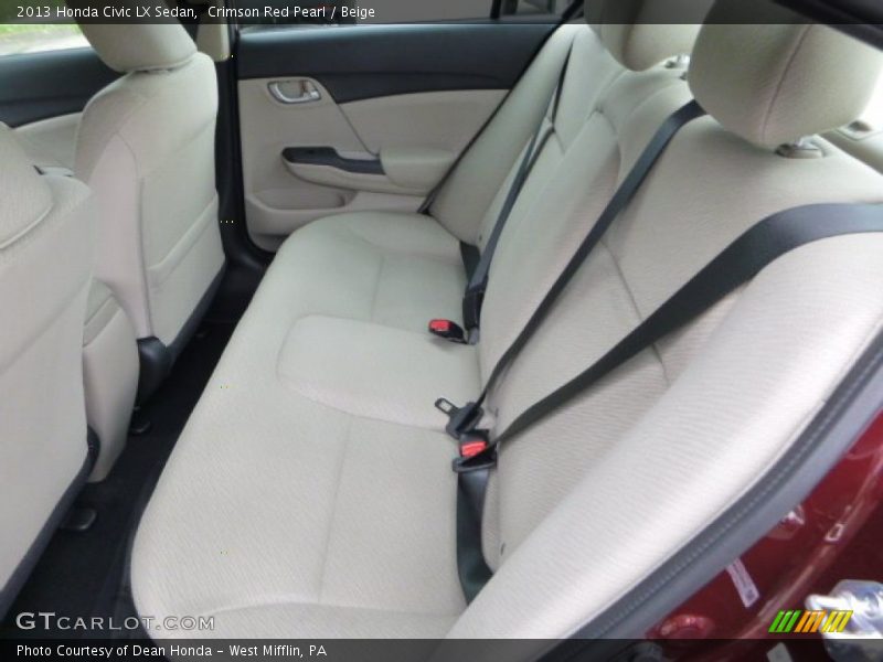 Crimson Red Pearl / Beige 2013 Honda Civic LX Sedan