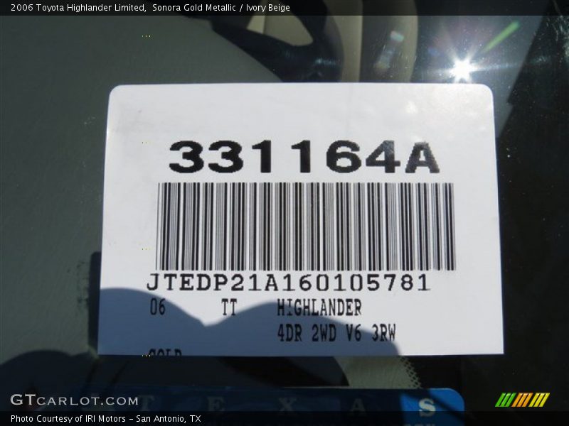 Sonora Gold Metallic / Ivory Beige 2006 Toyota Highlander Limited