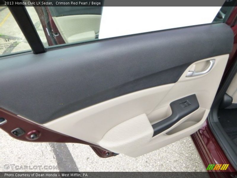 Crimson Red Pearl / Beige 2013 Honda Civic LX Sedan
