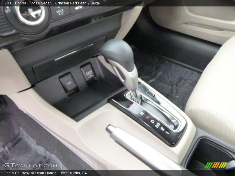 Crimson Red Pearl / Beige 2013 Honda Civic LX Sedan