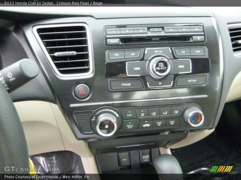 Crimson Red Pearl / Beige 2013 Honda Civic LX Sedan
