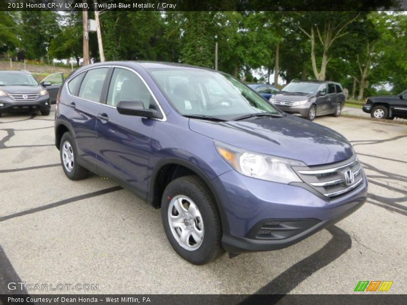 Twilight Blue Metallic / Gray 2013 Honda CR-V LX AWD