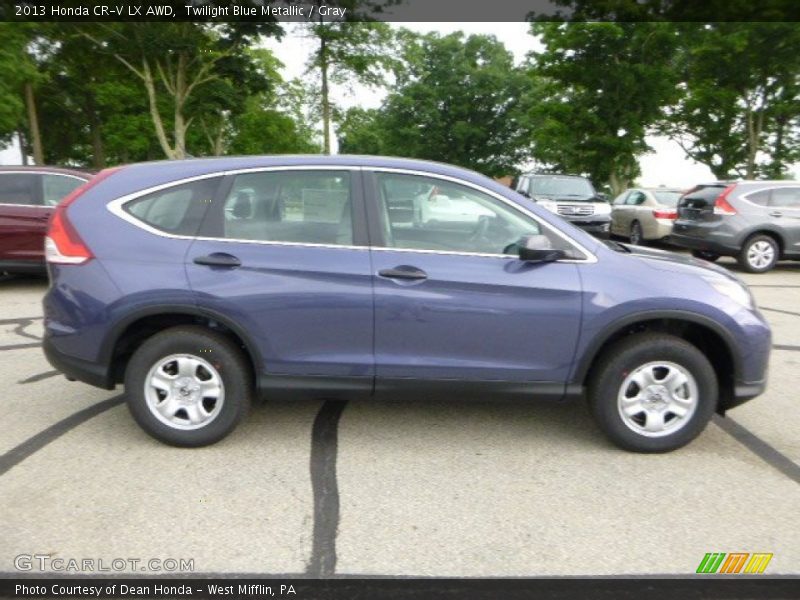 Twilight Blue Metallic / Gray 2013 Honda CR-V LX AWD