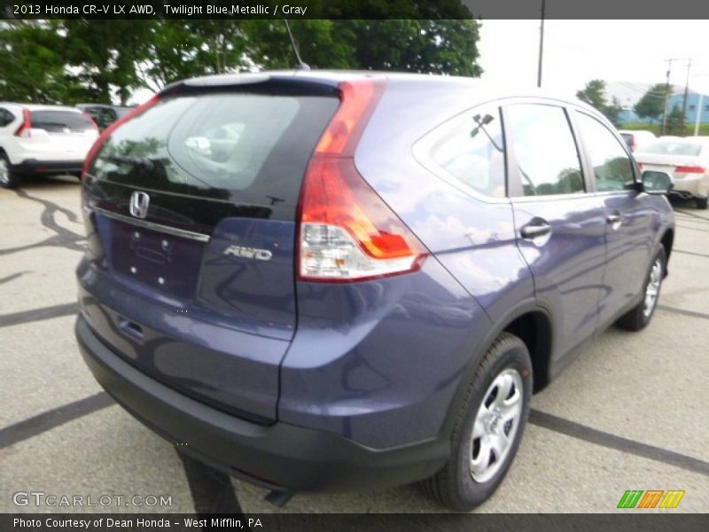 Twilight Blue Metallic / Gray 2013 Honda CR-V LX AWD