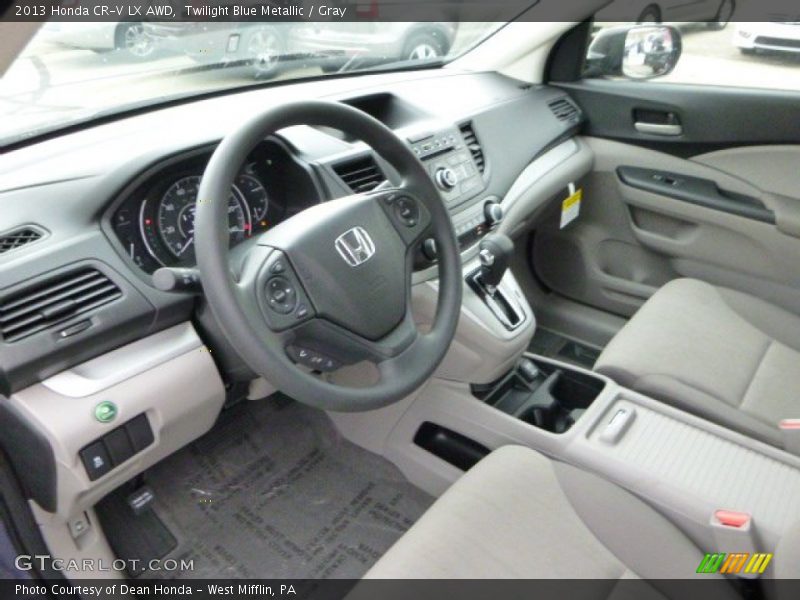 Twilight Blue Metallic / Gray 2013 Honda CR-V LX AWD