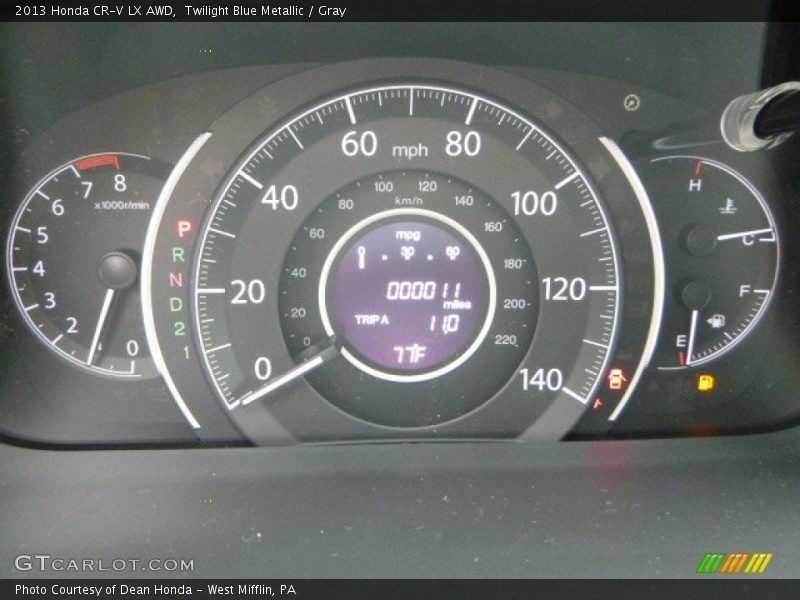Twilight Blue Metallic / Gray 2013 Honda CR-V LX AWD
