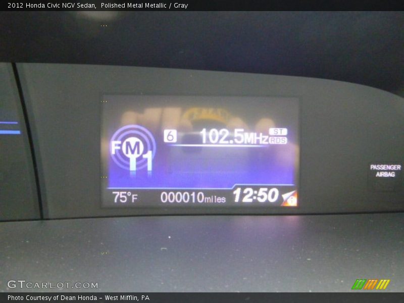 Polished Metal Metallic / Gray 2012 Honda Civic NGV Sedan