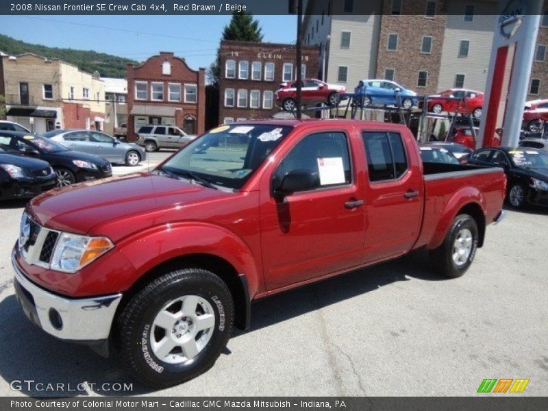 Red Brawn / Beige 2008 Nissan Frontier SE Crew Cab 4x4