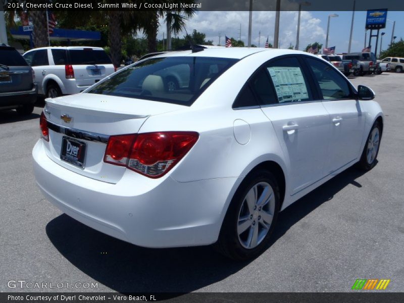 Summit White / Cocoa/Light Neutral 2014 Chevrolet Cruze Diesel