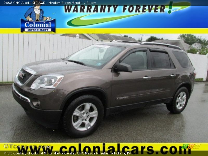 Medium Brown Metallic / Ebony 2008 GMC Acadia SLE AWD