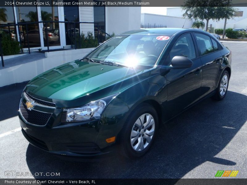 Rainforest Green Metallic / Jet Black/Medium Titanium 2014 Chevrolet Cruze LS