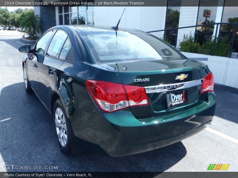 Rainforest Green Metallic / Jet Black/Medium Titanium 2014 Chevrolet Cruze LS