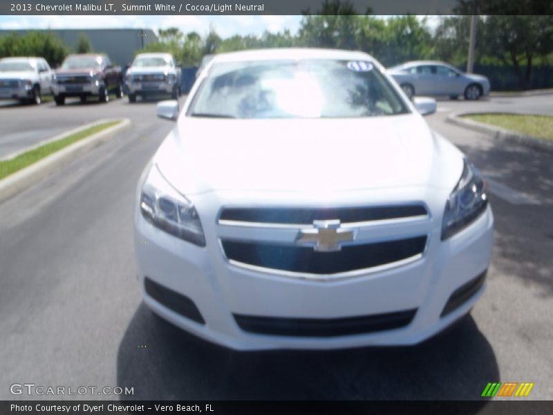 Summit White / Cocoa/Light Neutral 2013 Chevrolet Malibu LT