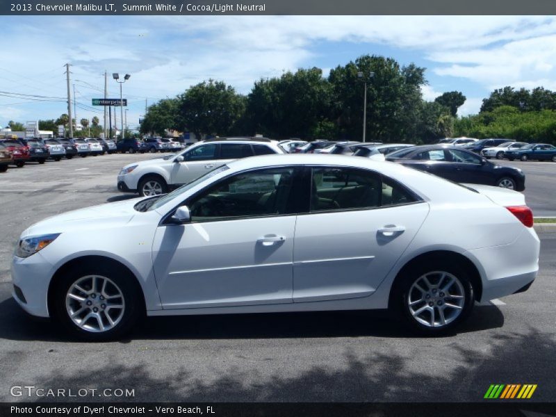 Summit White / Cocoa/Light Neutral 2013 Chevrolet Malibu LT