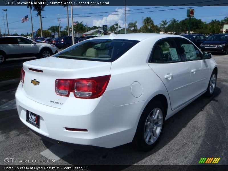 Summit White / Cocoa/Light Neutral 2013 Chevrolet Malibu LT