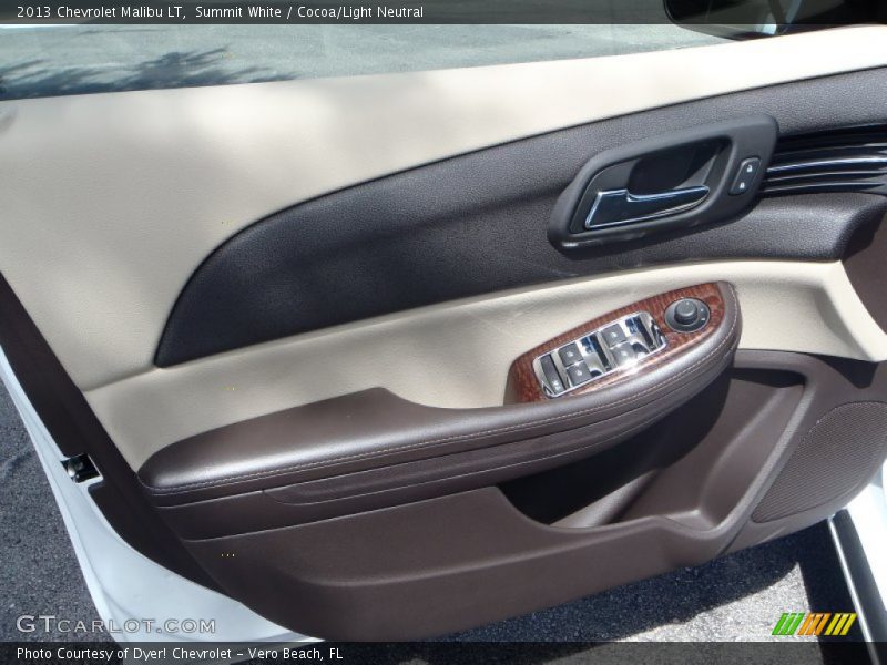 Summit White / Cocoa/Light Neutral 2013 Chevrolet Malibu LT
