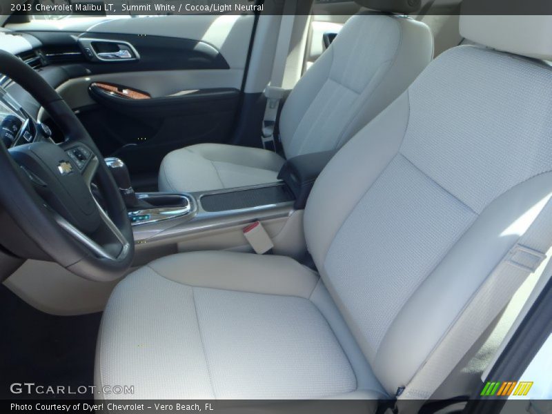 Summit White / Cocoa/Light Neutral 2013 Chevrolet Malibu LT
