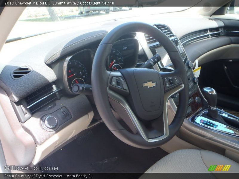 Summit White / Cocoa/Light Neutral 2013 Chevrolet Malibu LT