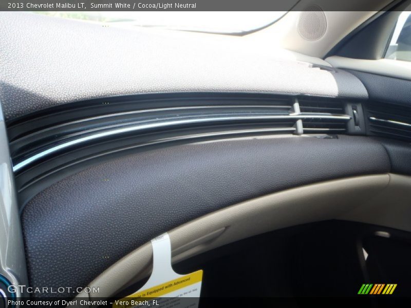 Summit White / Cocoa/Light Neutral 2013 Chevrolet Malibu LT