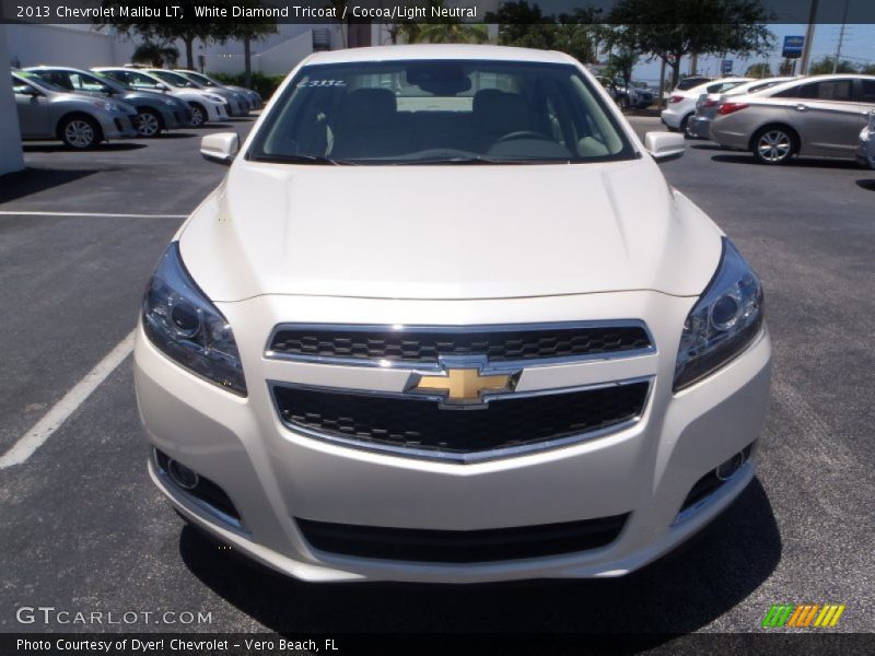 White Diamond Tricoat / Cocoa/Light Neutral 2013 Chevrolet Malibu LT