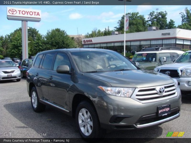 Cypress Green Pearl / Sand Beige 2011 Toyota Highlander V6 4WD