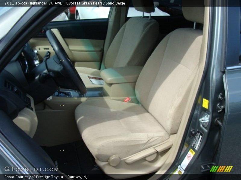 Cypress Green Pearl / Sand Beige 2011 Toyota Highlander V6 4WD