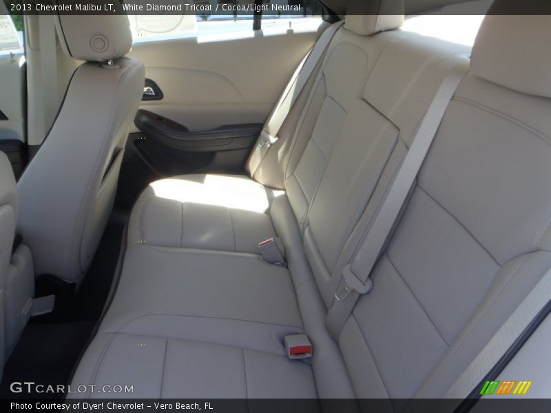 White Diamond Tricoat / Cocoa/Light Neutral 2013 Chevrolet Malibu LT