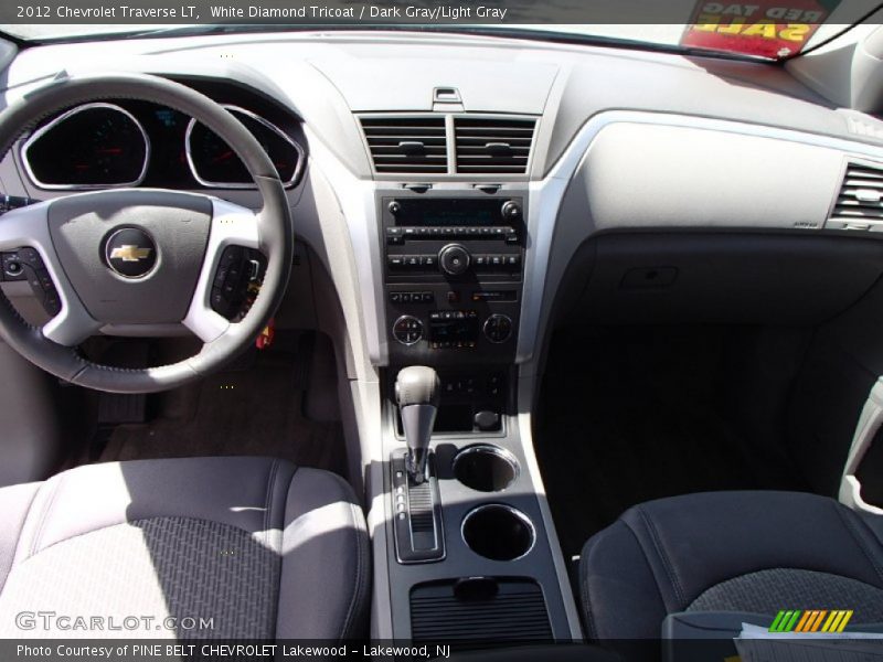 White Diamond Tricoat / Dark Gray/Light Gray 2012 Chevrolet Traverse LT